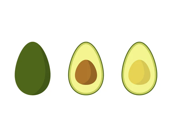 Avocado vectorillustratie geïsoleerd op witte achtergrond — Stockvector
