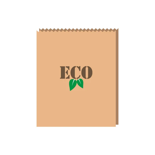 Eco bolsa icono. Bolsa de papel aislada sobre fondo blanco — Vector de stock