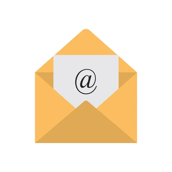 E-posta simgesi. Beyaz arka planda yalıtılmış posta zarfı vektör simgesi — Stok Vektör