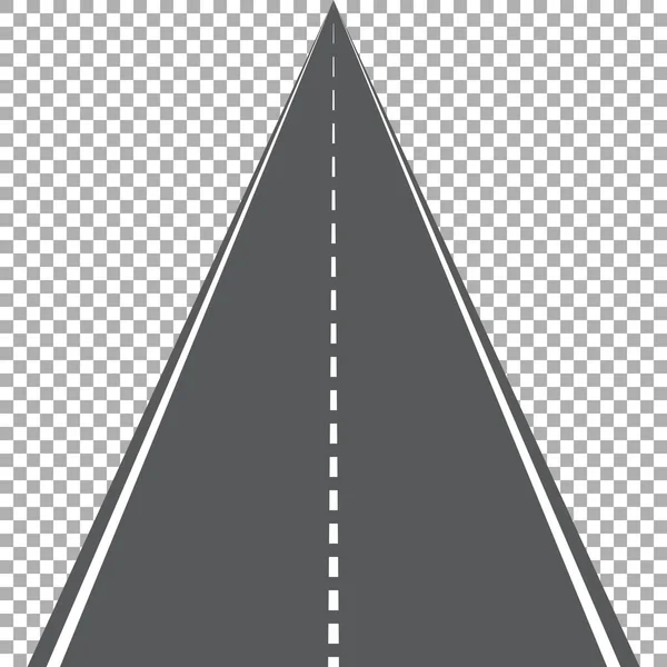 Camino recto aislado, ilustración vector carretera — Vector de stock