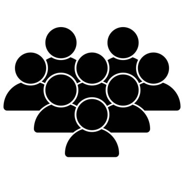 İnsanlar simgesi. İnsanlar simgesi vektör logosu. Beyaz arka planda yalıtılmış konuşan kişiler vektör simgesi