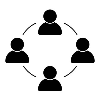 Takım iş toplantısı ve işbirliği. Topluluk simgesi. İş işbirliği vektör simgesi