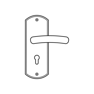 Kapı kolu simgesi beyaz arka planda yalıtılmış. Vektör çizimi