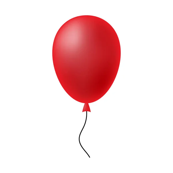 Globo rojo aislado sobre fondo blanco — Vector de stock