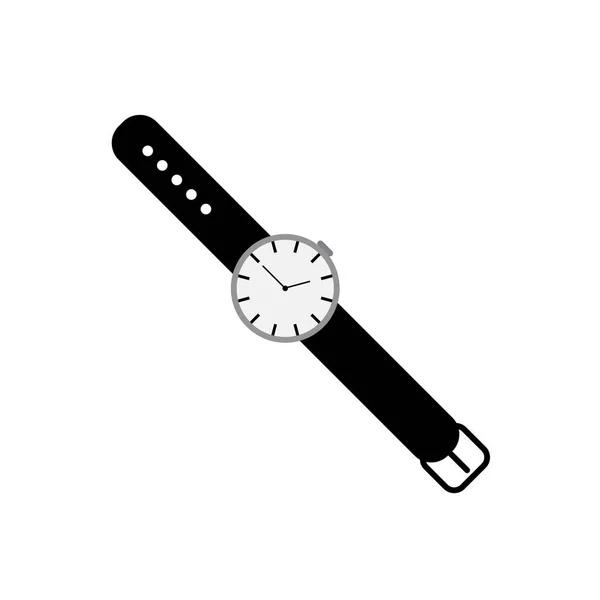 Montre bracelet icône vectorielle isolé sur fond blanc — Image vectorielle
