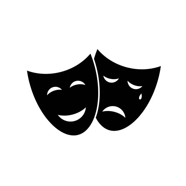Vector theatre masks icon isolated on white background — Stock Vector