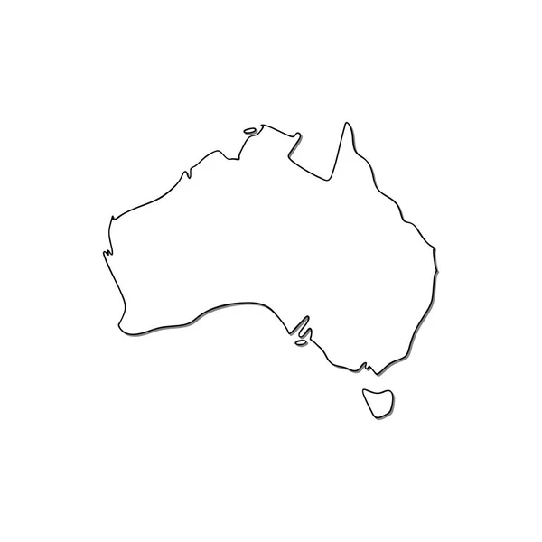 Mapa de Australia vector icono aislado sobre fondo blanco — Archivo Imágenes Vectoriales