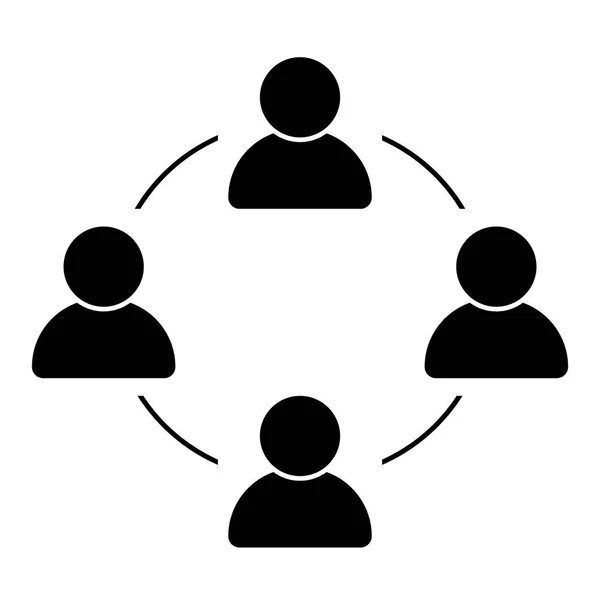 Reunião de negócios em equipe e colaboração. Ícone da comunidade. Ícone vetorial de colaboração empresarial —  Vetores de Stock