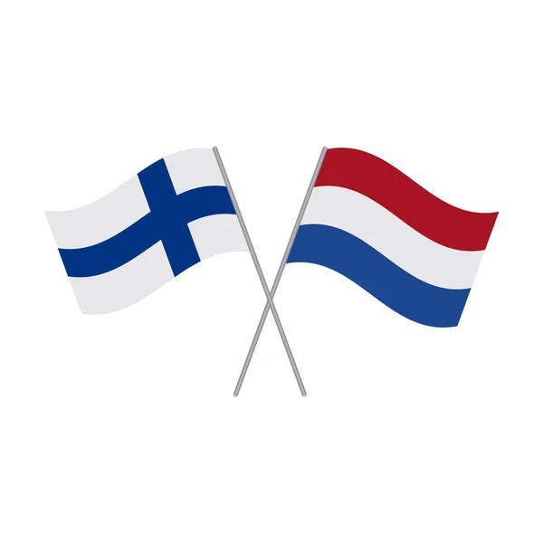 Paesi Bassi e Finlandia bandiere vettore isolato su sfondo bianco — Vettoriale Stock