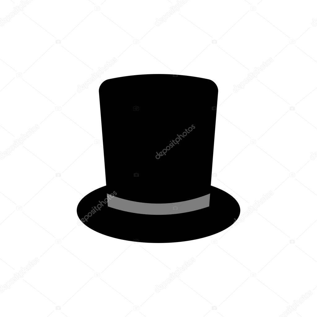 Top hat vector icon isolated on white background