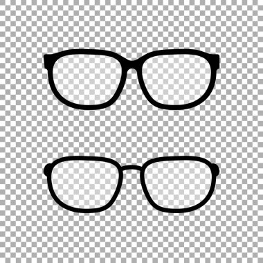 Gözlük simgesi vektörü şeffaf arkaplanda izole edildi