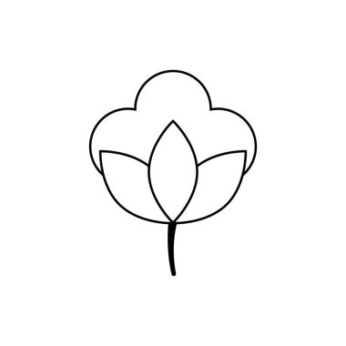 Beyaz arkaplanda pamuk işaret vektörü simgesi izole edildi