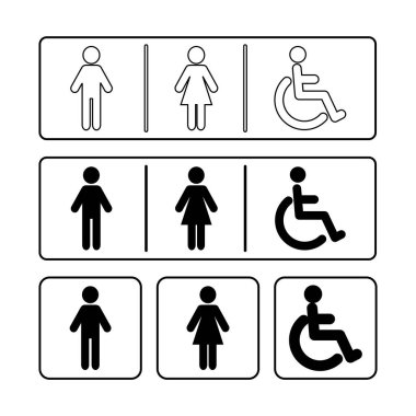 İşaret simgesi. Tuvalet vektör simgesi. Tuvalet sembolü. Vektör illüstrasyon esp10