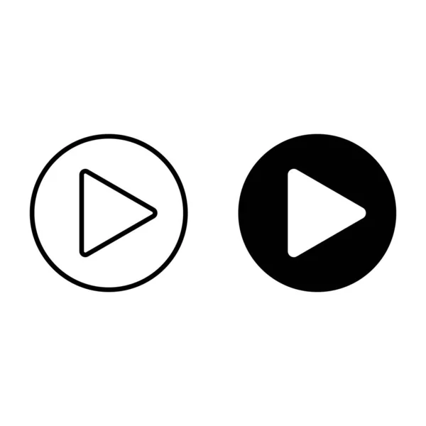 Play-Vektor-Symbol, Video-Play-Taste isoliert auf weißem Hintergrund — Stockvektor