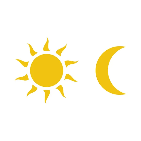 Maan en zon pictogram vector geïsoleerd op witte achtergrond — Stockvector