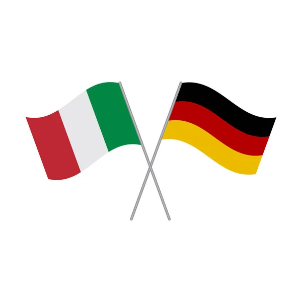 Italia y Alemania banderas vector aislado sobre fondo blanco — Archivo Imágenes Vectoriales