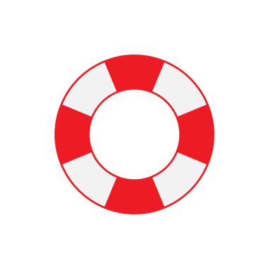 Beyaz arkaplanda Lifebuoy simgesi izole edildi. Vektör illüstrasyonu
