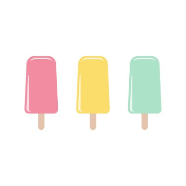 Dondurma beyaz arka planda izole edilmiş. Vektör illüstrasyonu