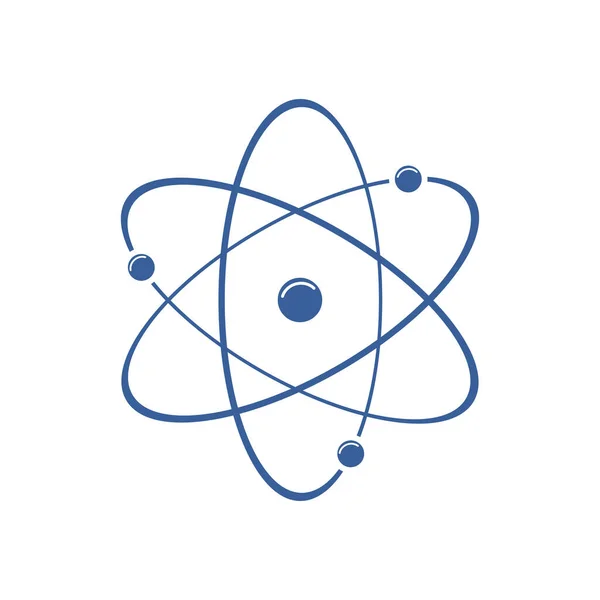 Atom Symbol Isoliert Auf Weißem Hintergrund Vektorillustration — Stockvektor