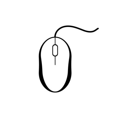 Beyaz arkaplanda bilgisayar fare simgesi izole edildi. Vektör illüstrasyonu