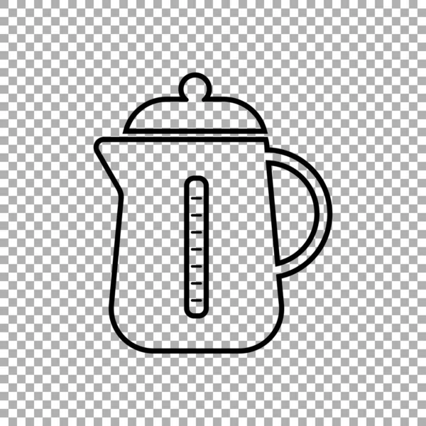 Kettle Ikon Isolerad Transparent Bakgrund Vektorillustration — Stock vektor