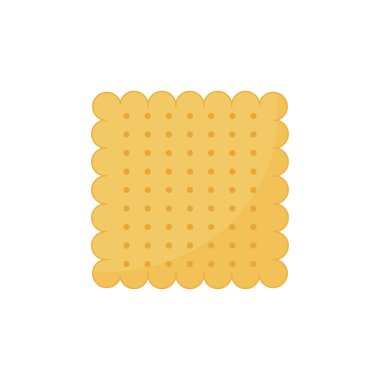 Beyaz arka planda izole edilmiş kraker bisküvisi. Vektör illüstrasyonu