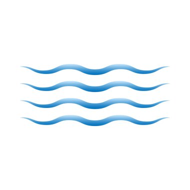 Beyaz arkaplanda dalga simgesi. Vektör illüstrasyonu