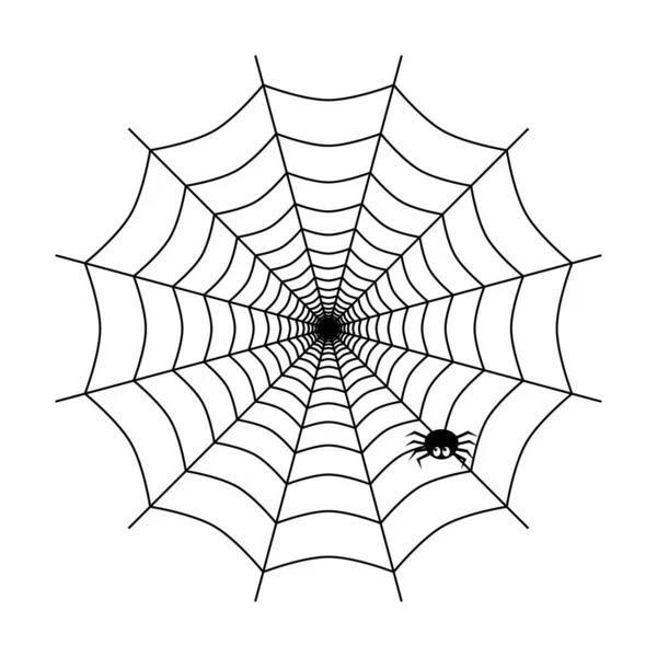 Spider Webb Ikon Isolerad Vit Bakgrund Vektorillustration — Stock vektor