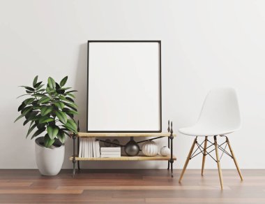 Çerçeveli modern iç tasarım. 3d illüstrasyon