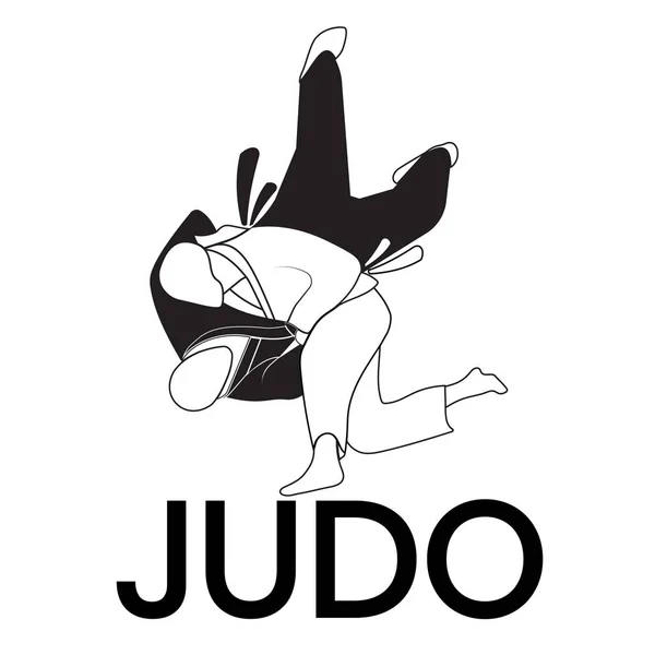 Ilustração Vetorial Judô Logotipo Simples Para Judô Sinal Vetor Plano — Vetor de Stock