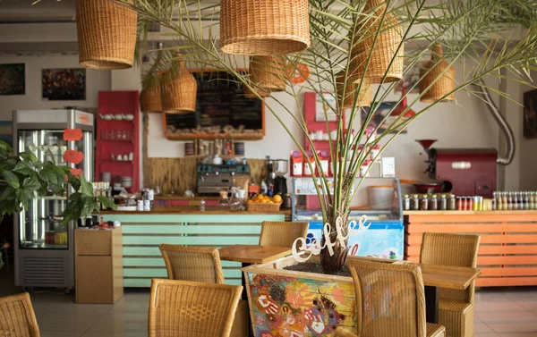 Tasarım Kafe Bir Küçük Kahve Dükkanı — Stok fotoğraf