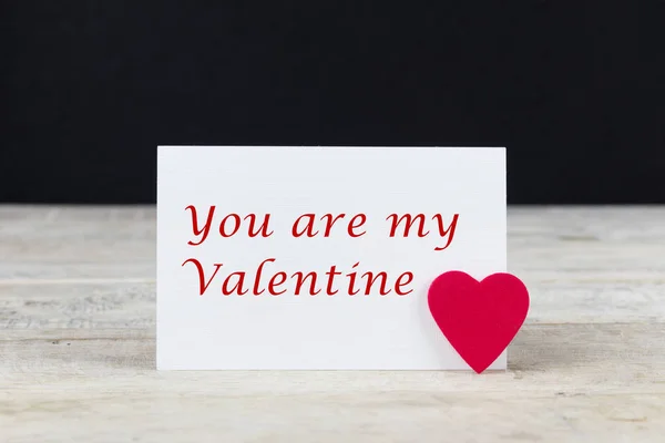 Valentine Greeting Card Wooden Table Text You Valentine — Stock Photo, Image