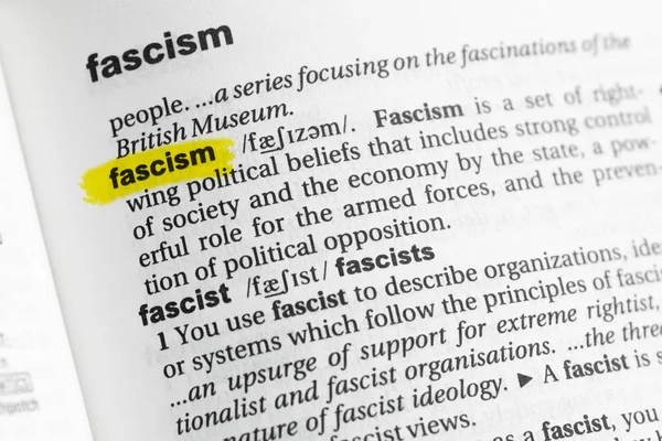 Highlighted English Word Fascism Its Definition Dictionary — Stock Photo, Image