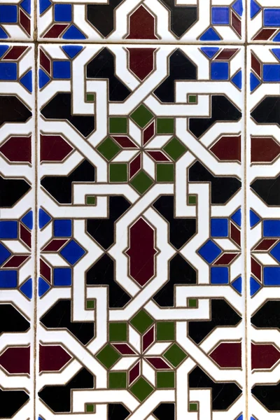 Arab patterns in ceramic tiles outdoors