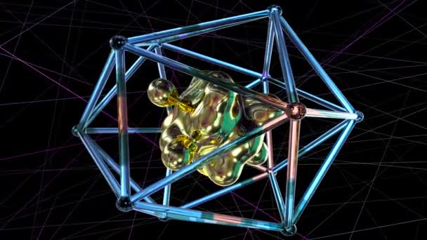 Animasyon Soyut Sürrealizm Geometrik Formlar Şekiller Dönüştürülür — Stok video