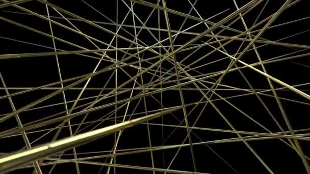 Animace Geometrických Prvků Mnoho Rychlých Čar Prostorové Vykreslování — Stock video