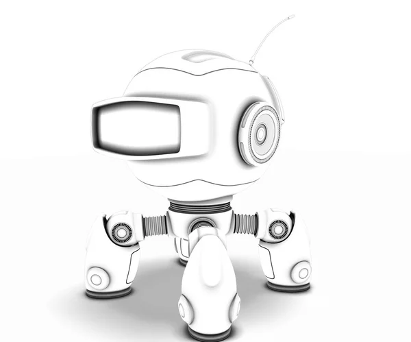 Sci FI 3d illustration robot dog on the white background