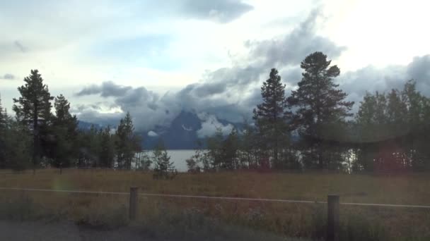 Jackson lake colter bay schwimmen strand wolke zeitraffer — Stockvideo