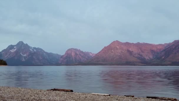 Jackson Lake Sunrise Grand Teton National Park Wyoming — Stockvideo