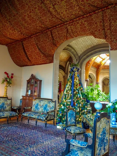 Biltmore Estate Sala de estar con árbol de Navidad — Foto de Stock