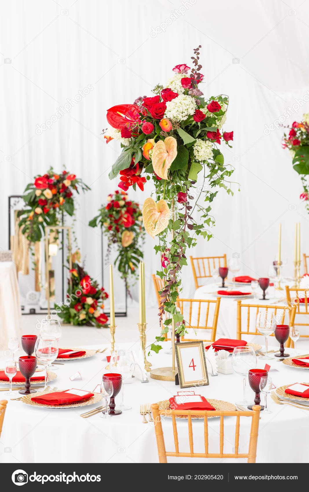 Beautiful Banquet Hall Under A Tent For A Wedding Reception