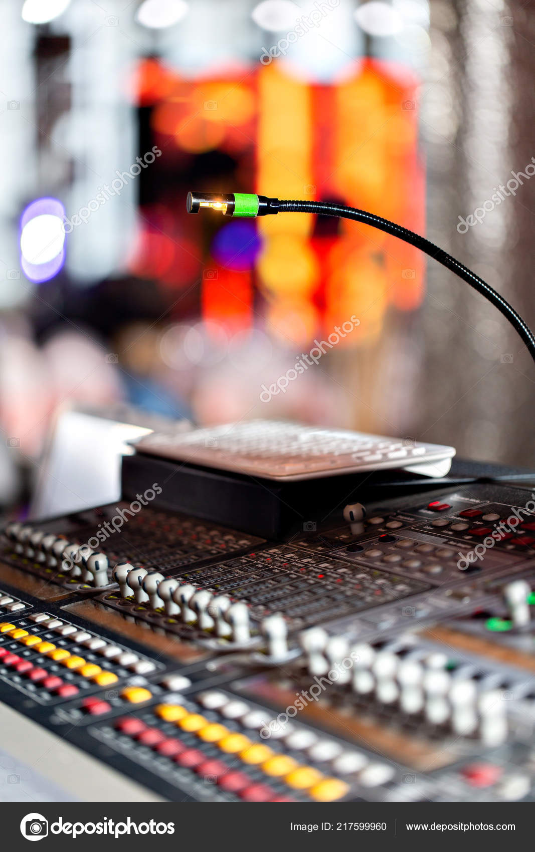 Mixing Console Of Light Equipment Operator At The Concert Sound