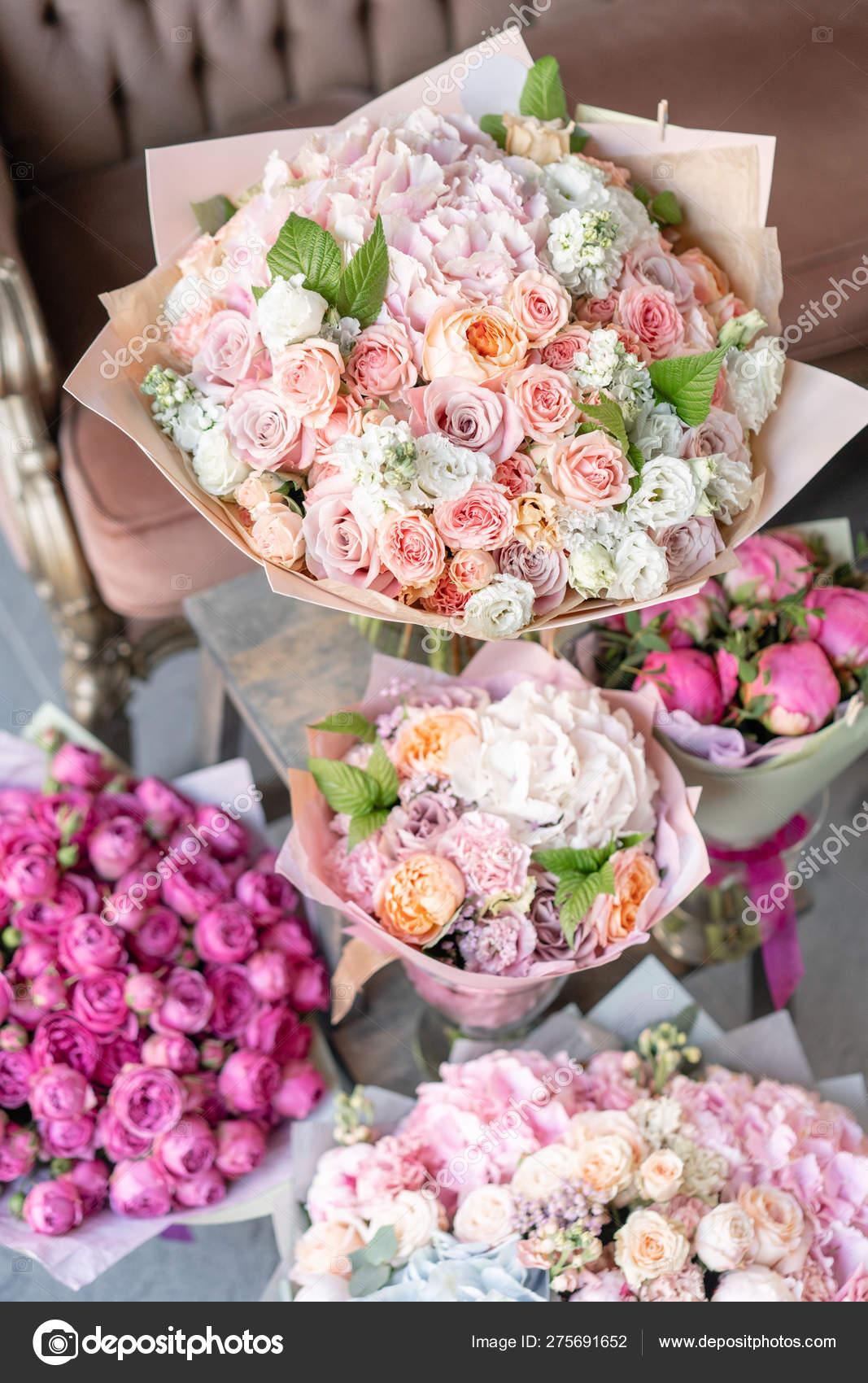 Vases With Different Colored Flowers Showcase Flower Shop