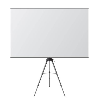 Beyaz izole tripod, vektör şablon, boş beyaz afiş