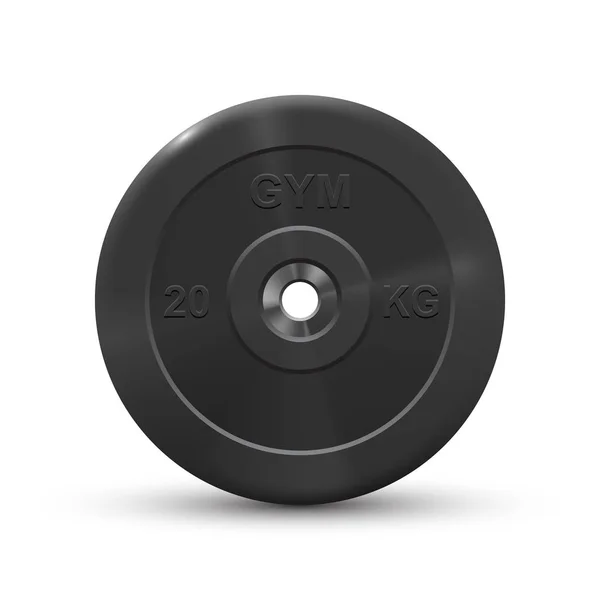 Ilustração Placa Barbell Realista Isolado Branco — Vetor de Stock