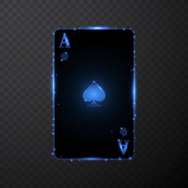 Basit arka plan mavi parlak etkisi ile soyut ace kart