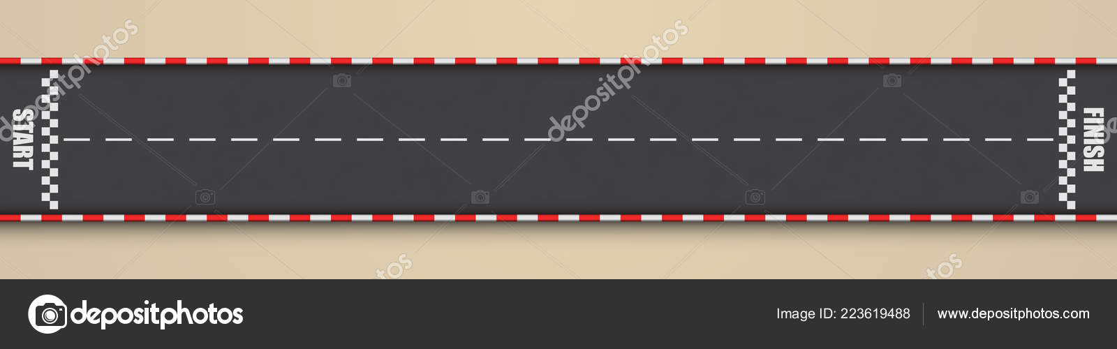 Cartoon Racing Track Quarter Mile Ride Top View Vector Illustration Stock  Vector Image by © #223619488