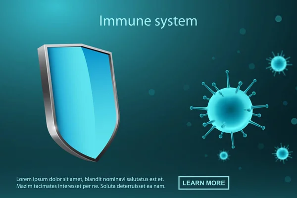 Concept Protection Contre Les Virus Illustration Système Immunitaire Fond Vectoriel — Image vectorielle
