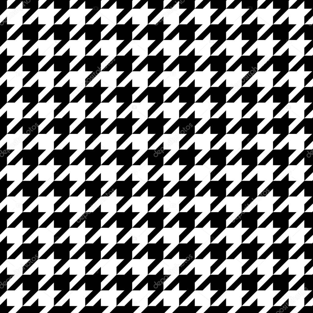 Vector illustration of monochrome houndstooth seamless pattern