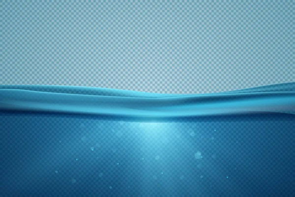 海洋水下背景 透明水波 — 图库矢量图片